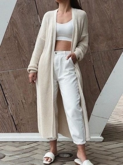 Выкройка длинного женского кардигана размеры XXS-XXL